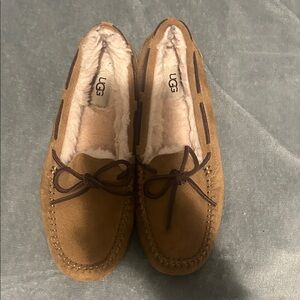 UGG Tan Moccasin Slippers with Plush Lining